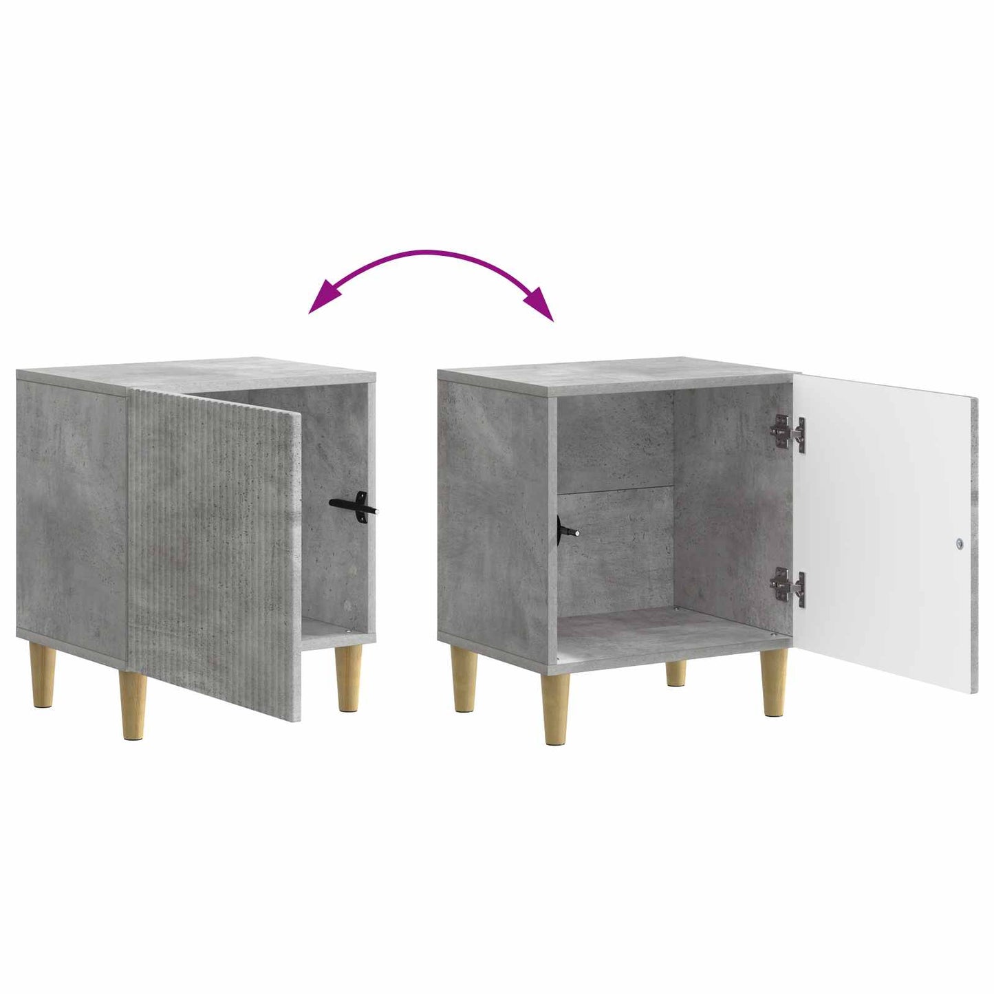 Bedside Cabinet Concrete Grey 43 x 34.5 x 50 cm Engineered Wood