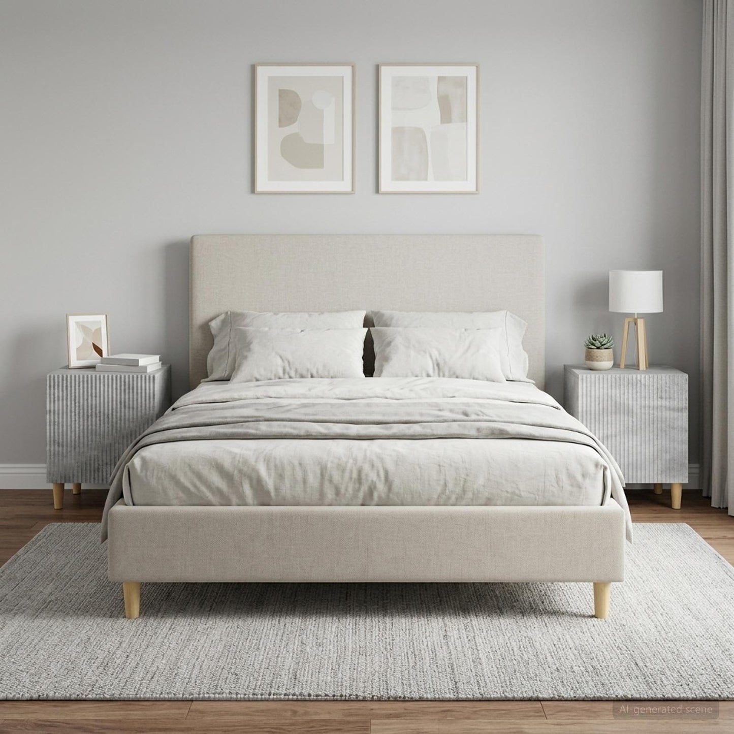 Bedside Cabinet 2 pcs Concrete Grey 43 x 34.5 x 50 cm