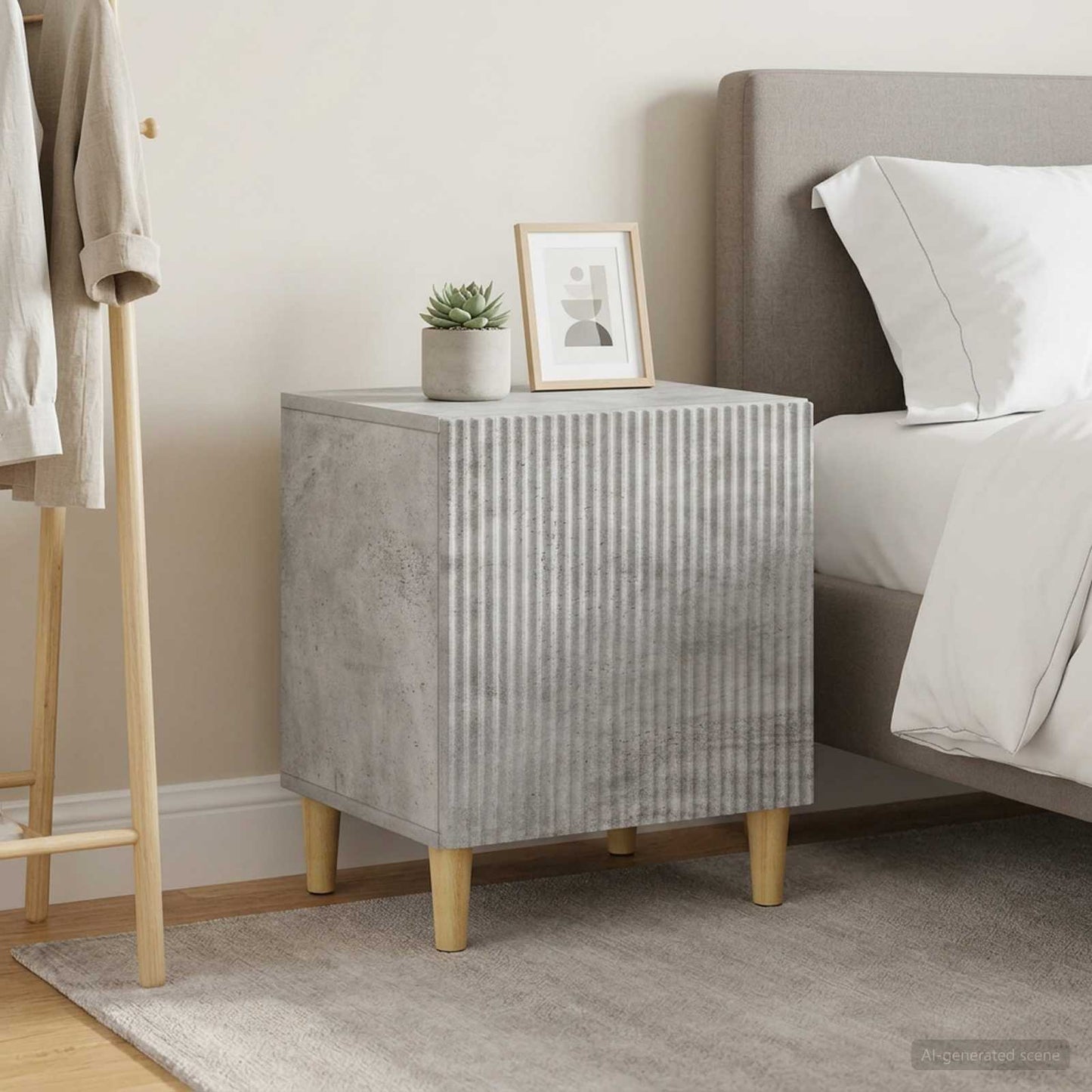 Bedside Cabinet 2 pcs Concrete Grey 43 x 34.5 x 50 cm