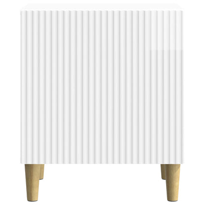 Bedside Cabinet High Gloss White 43 x 34.5 x 50 cm