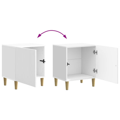 Bedside Cabinet High Gloss White 43 x 34.5 x 50 cm