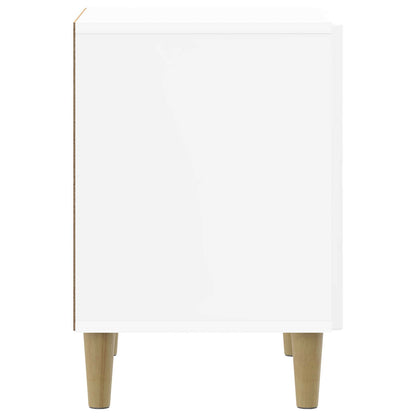 Bedside Cabinet High Gloss White 43 x 34.5 x 50 cm