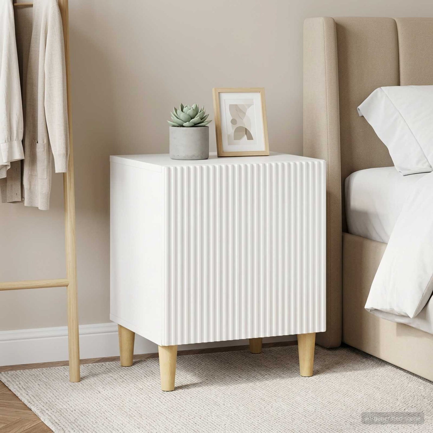 Bedside Cabinet 2 pcs High Gloss White 43 x 34.5 x 50 cm