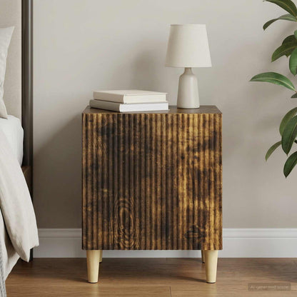 Bedside Cabinet Smoked Oak 43 x 34.5 x 50 cm Engineered Wood