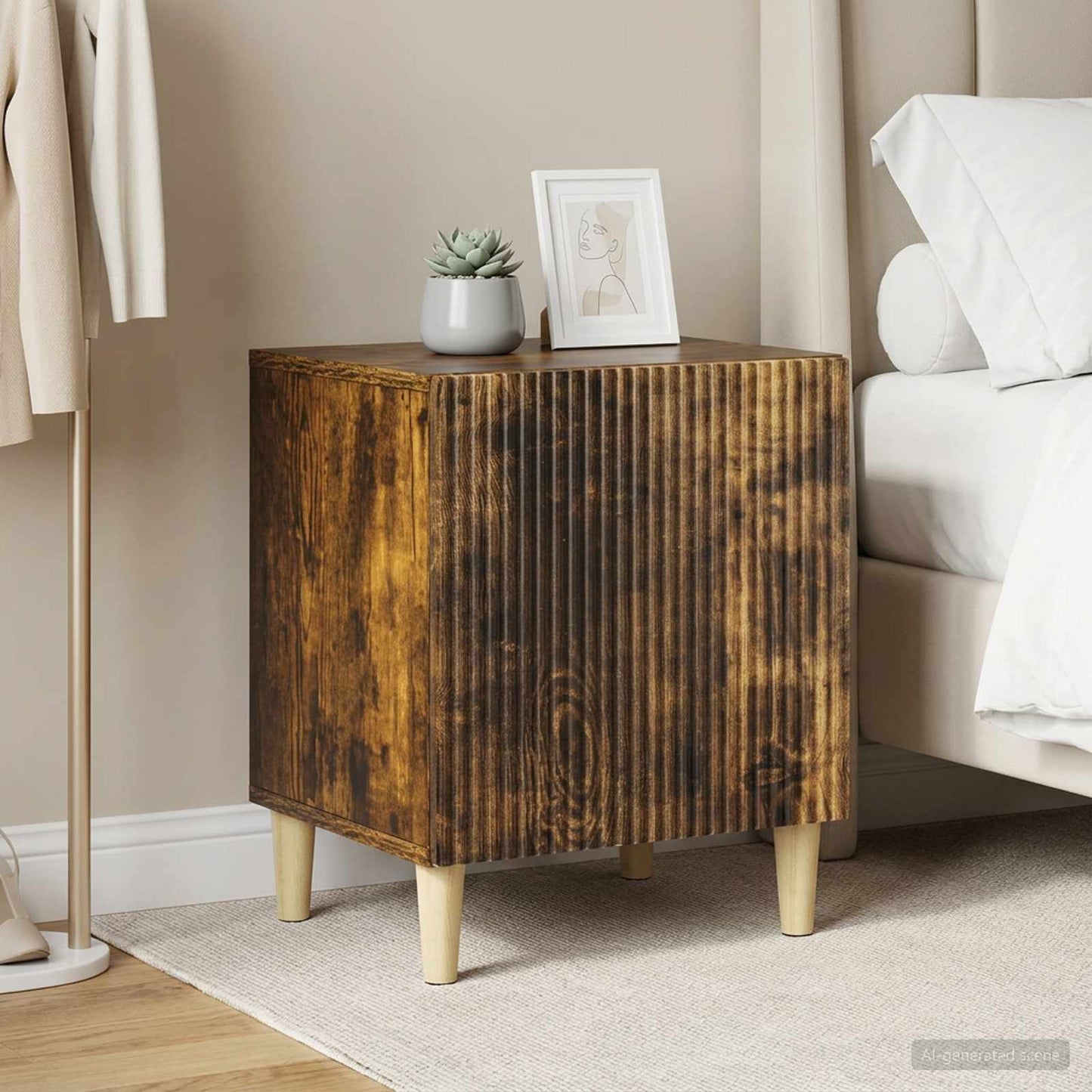 Bedside Cabinet 2 pcs Smoked Oak 43 x 34.5 x 50 cm
