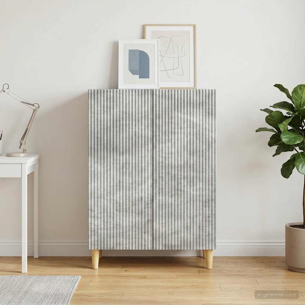 Sideboard Concrete Grey 66 x 34.5 x 90 cm Engineered Wood