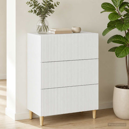 Drawer Cabinet White 66 x 34.5 x 90 cm Engineered Wood