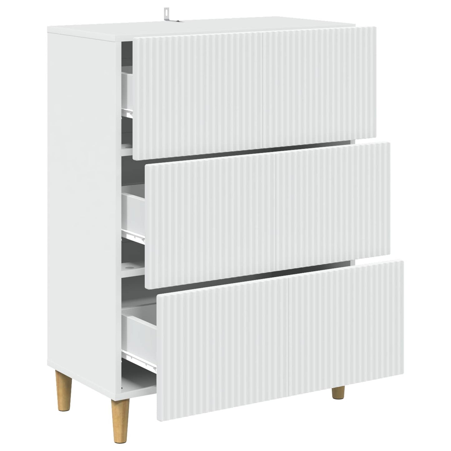 Drawer Cabinet White 66 x 34.5 x 90 cm Engineered Wood