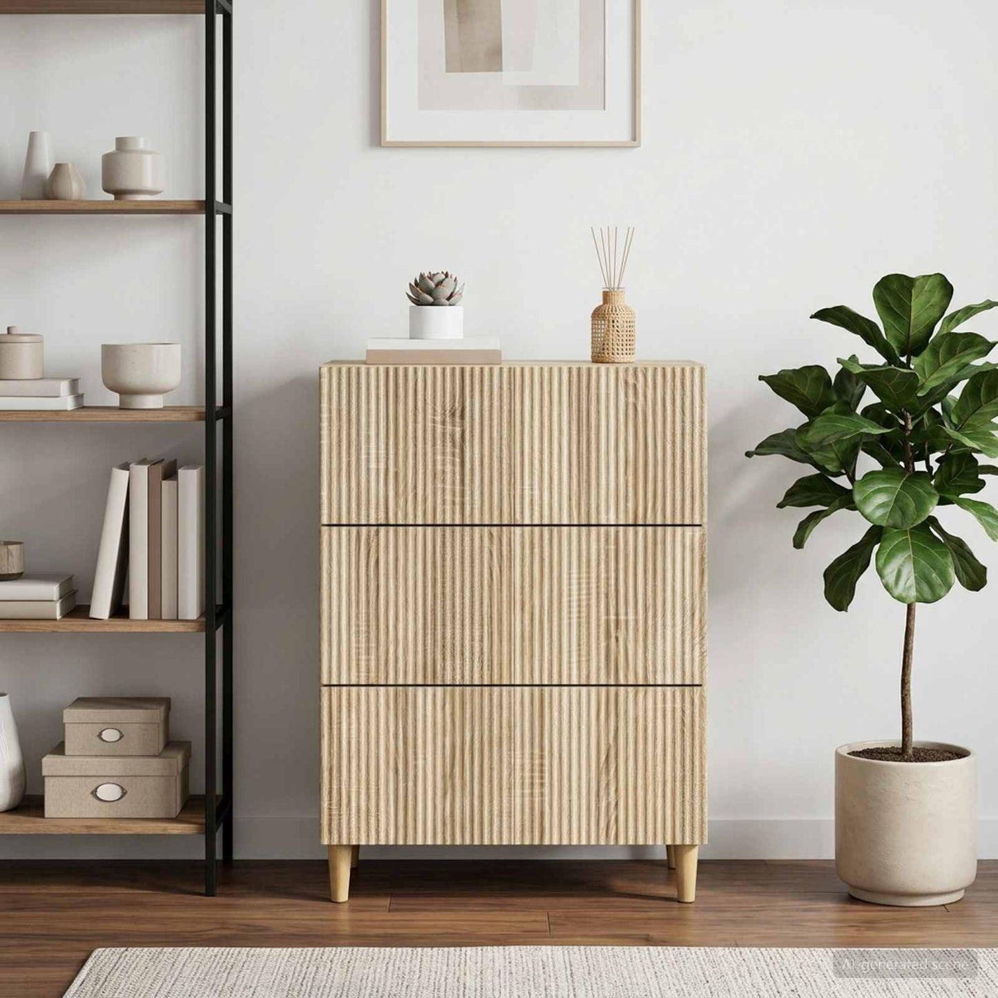 Drawer Cabinet 66 x 34.5 x 90 cm Engineered Wood Sonoma Oak