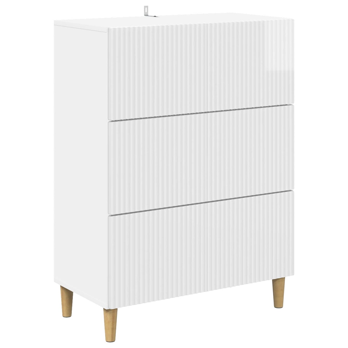 Drawer Cabinet High Gloss White 66 x 34.5 x 90 cm