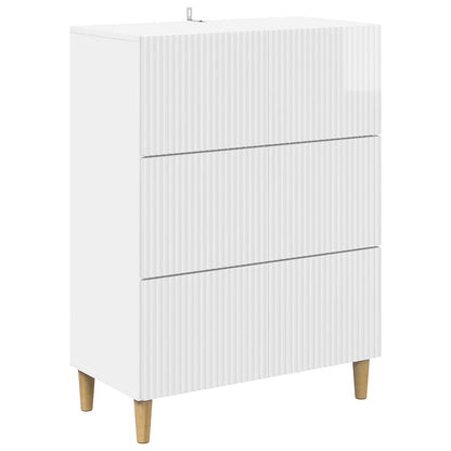 Drawer Cabinet High Gloss White 66 x 34.5 x 90 cm