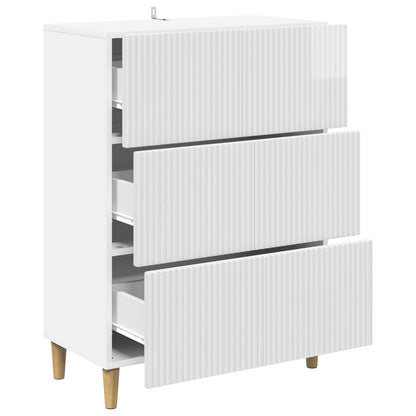 Drawer Cabinet High Gloss White 66 x 34.5 x 90 cm