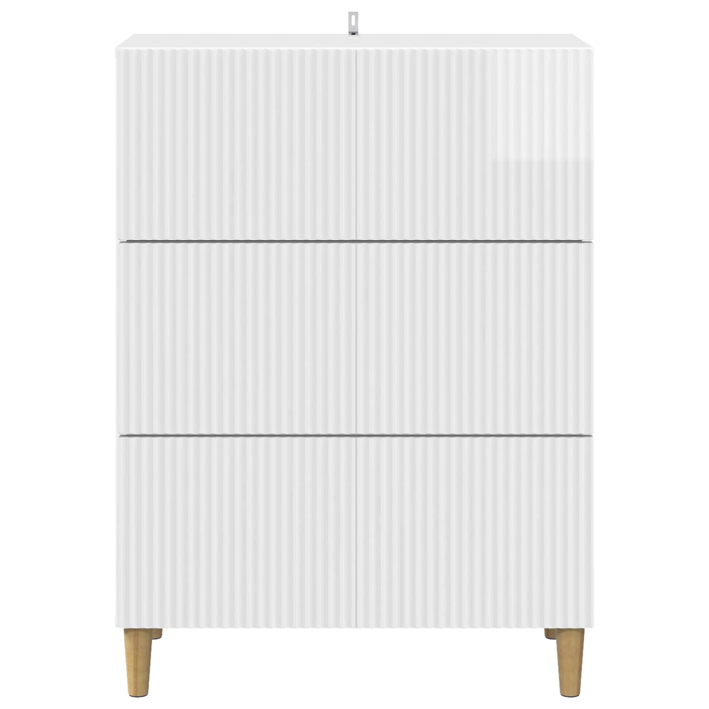 Drawer Cabinet High Gloss White 66 x 34.5 x 90 cm