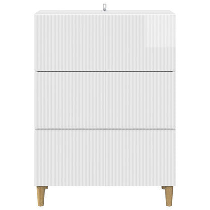 Drawer Cabinet High Gloss White 66 x 34.5 x 90 cm