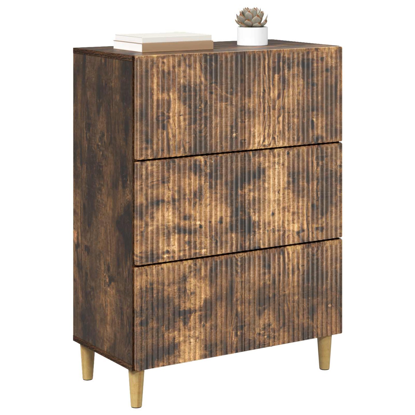 Drawer Cabinet Smoked Oak 66 x 34.5 x 90 cm Engineered Wood