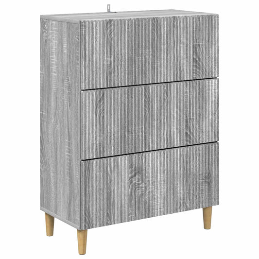 Drawer Cabinet 66 x 34.5 x 90 cm Engineered Wood Grey Sonoma