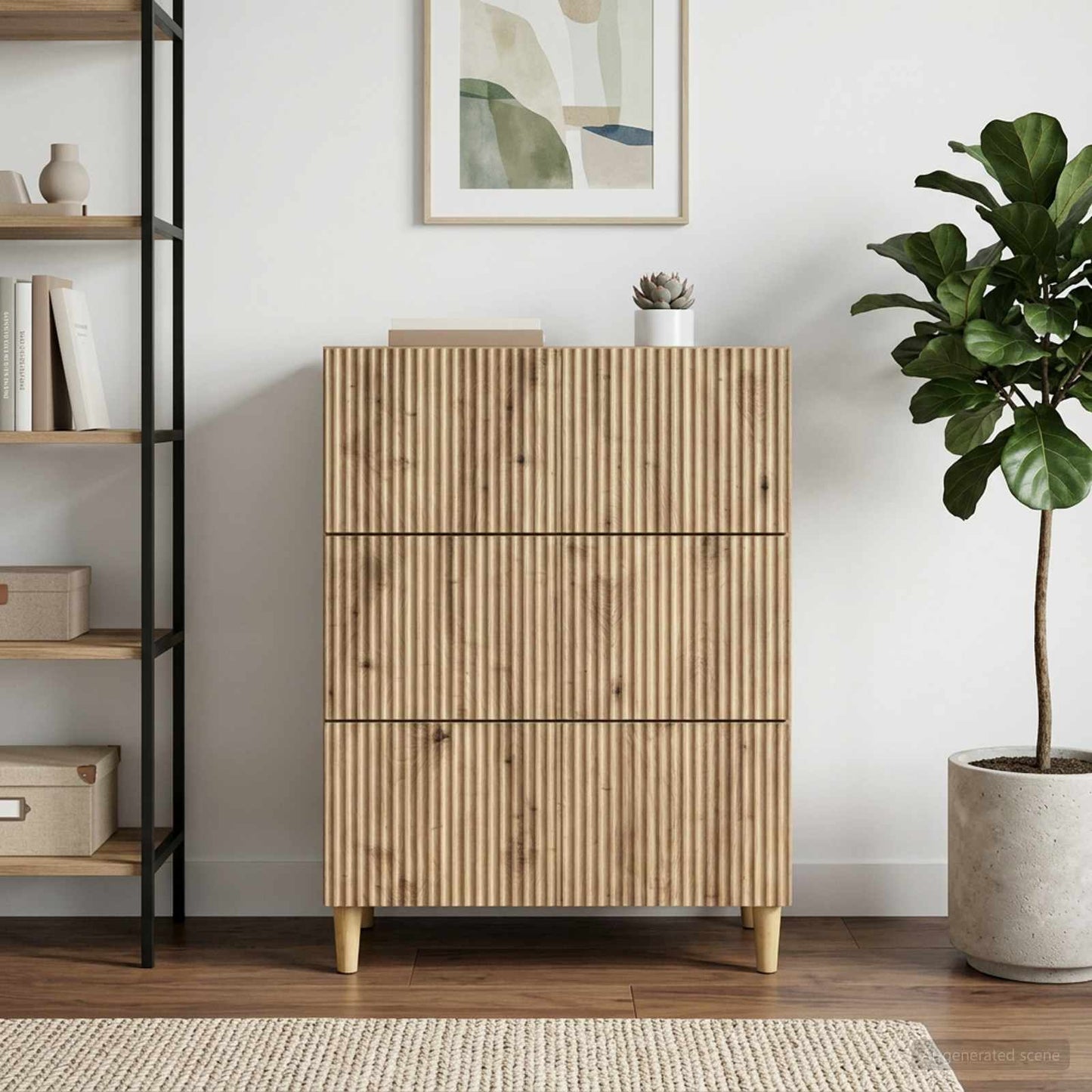 Drawer Cabinet 66 x 34.5 x 90 cm Engineered Wood Artisan Oak