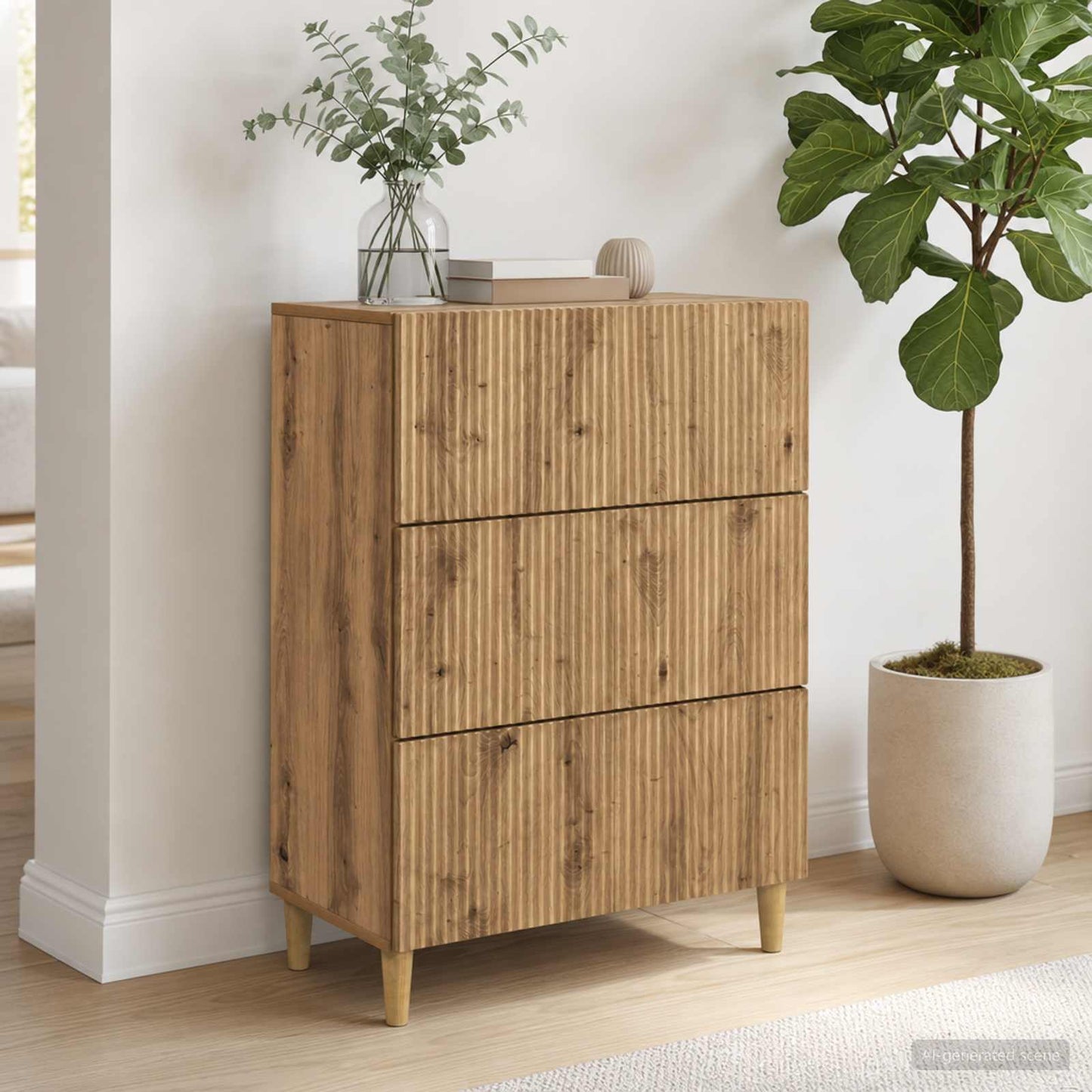 Drawer Cabinet 66 x 34.5 x 90 cm Engineered Wood Artisan Oak
