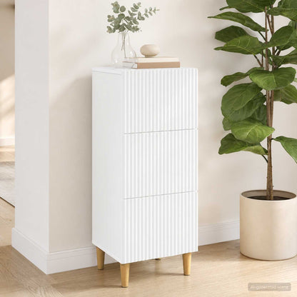 Drawer Cabinet White 33 x 34.5 x 90 cm Engineered Wood