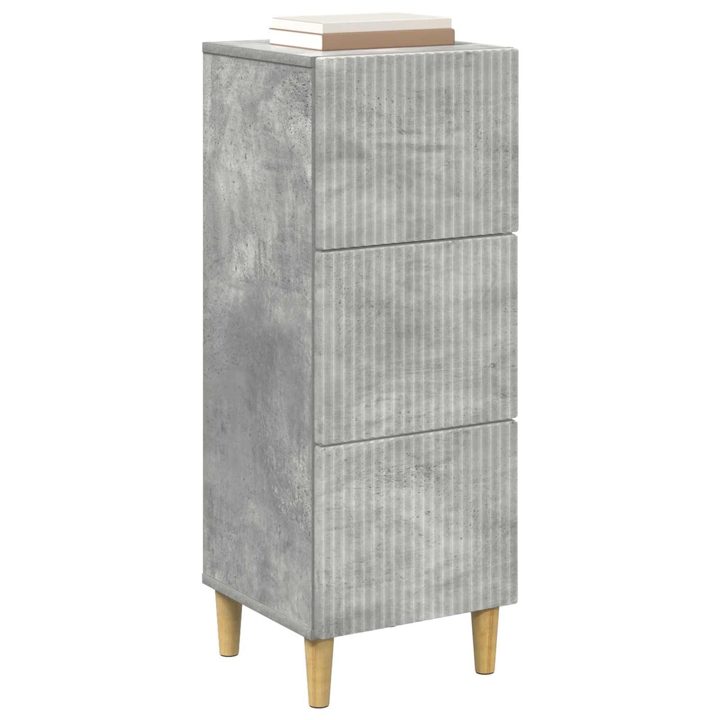 Drawer Cabinet Concrete Grey 33 x 34.5 x 90 cm Engineered Wood