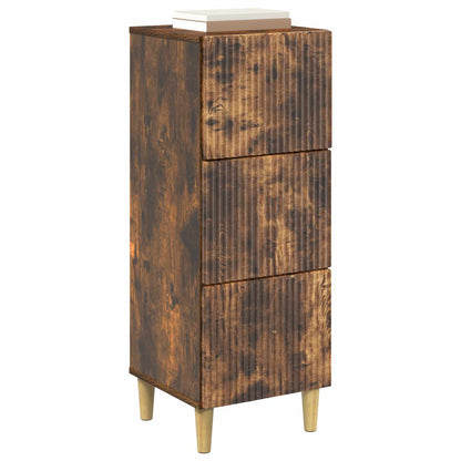 Drawer Cabinet Smoked Oak 33 x 34.5 x 90 cm Engineered Wood