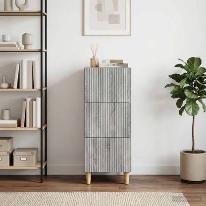 Drawer Cabinet Grey Sonoma 33 x 34.5 x 90 cm Engineered Wood