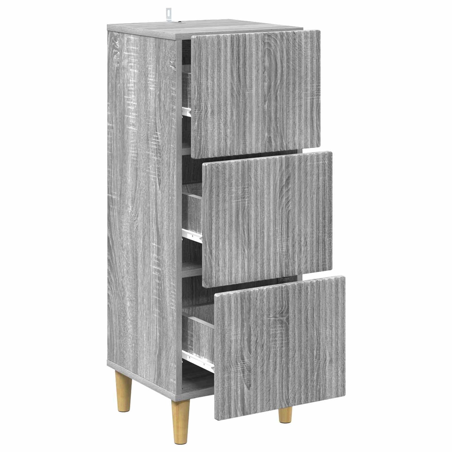 Drawer Cabinet Grey Sonoma 33 x 34.5 x 90 cm Engineered Wood