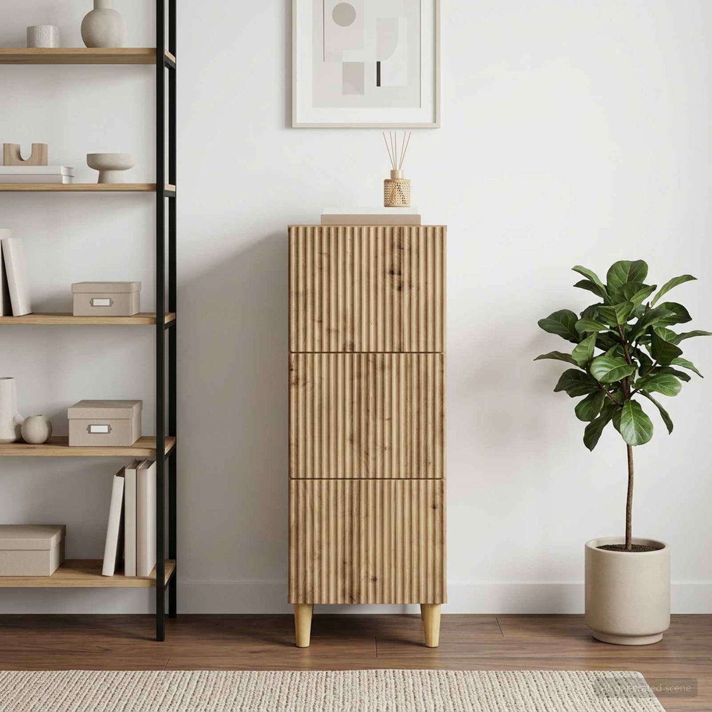 Drawer Cabinet 33 x 34.5 x 90 cm Engineered Wood Artisan Oak