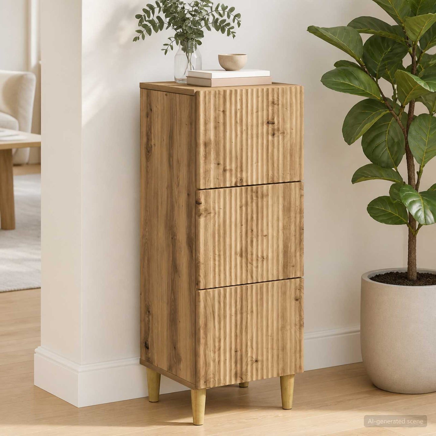 Drawer Cabinet 33 x 34.5 x 90 cm Engineered Wood Artisan Oak