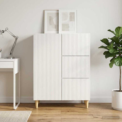 Sideboard High Gloss White 66 x 34.5 x 90 cm Engineered Wood