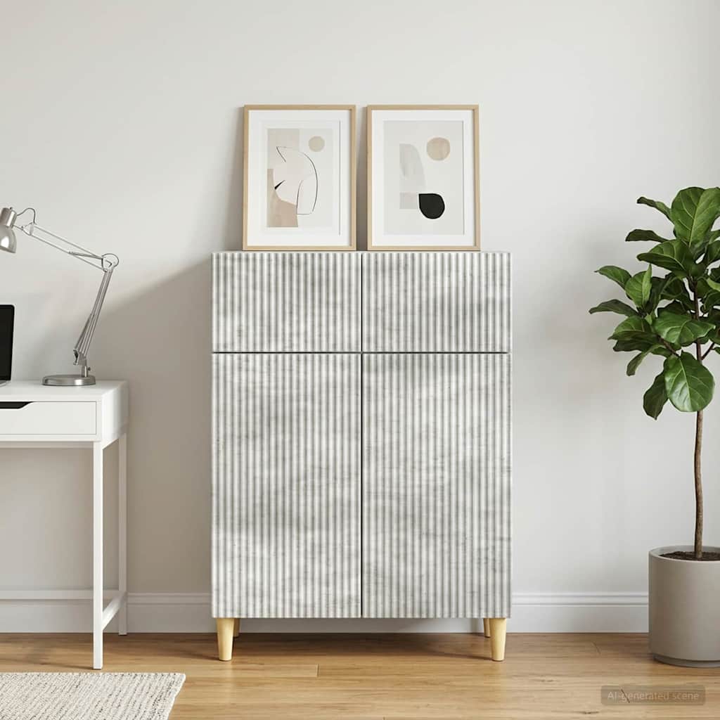 Sideboard Concrete Grey 66 x 34.5 x 90 cm Engineered Wood