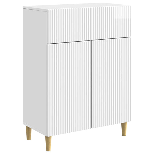 Sideboard High Gloss White 66 x 34.5 x 90 cm Engineered Wood