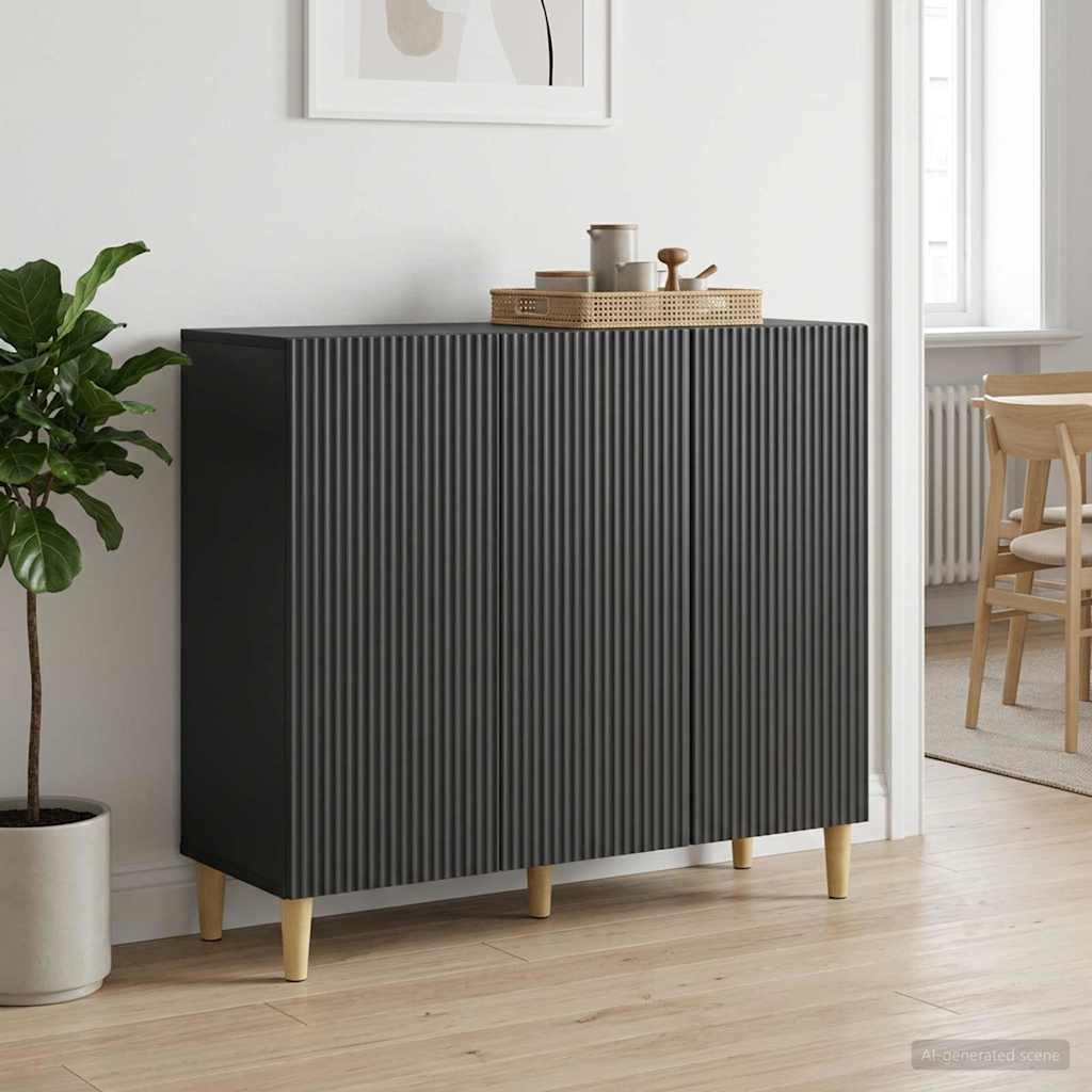 Sideboard Black 89 x 34.5 x 80 cm Engineered Wood