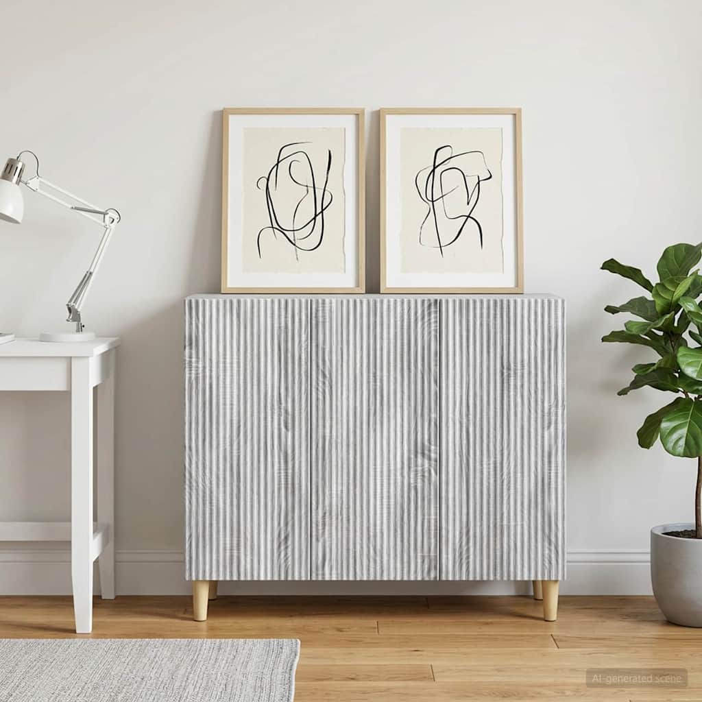 Sideboard Grey Sonoma 89 x 34.5 x 80 cm Engineered Wood