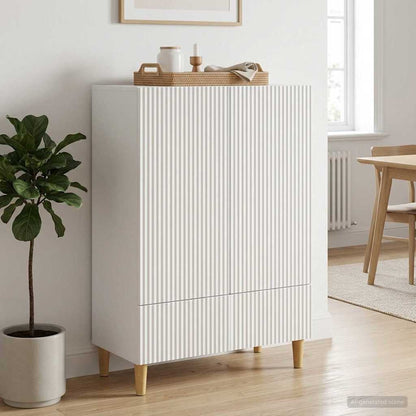 Sideboard White 66 x 34.5 x 95 cm Engineered Wood