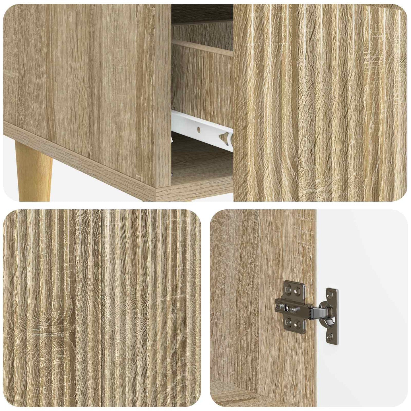 Sideboard Sonoma Oak 66 x 34.5 x 95 cm Engineered Wood