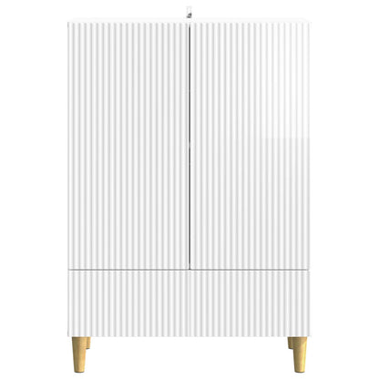 Sideboard High Gloss White 66 x 34.5 x 95 cm Engineered Wood