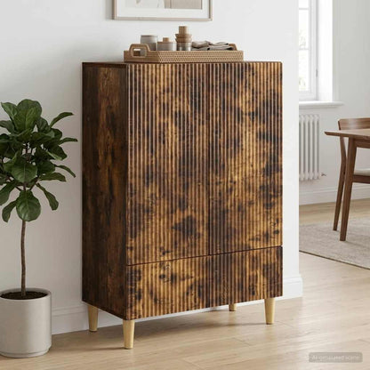 Sideboard Smoked Oak 66 x 34.5 x 95 cm Engineered Wood