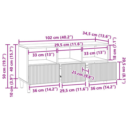 TV Cabinet Concrete Grey 102 x 34.5 x 50 cm Engineered Wood