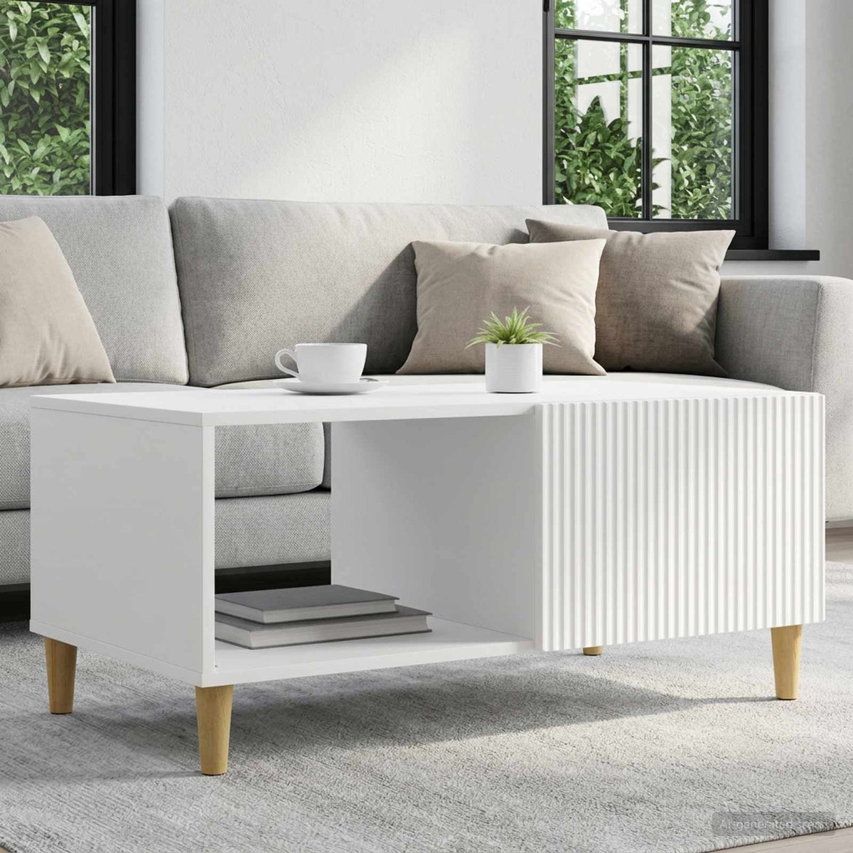 Coffee Table White 90 x 50 x 40 cm Engineered Wood
