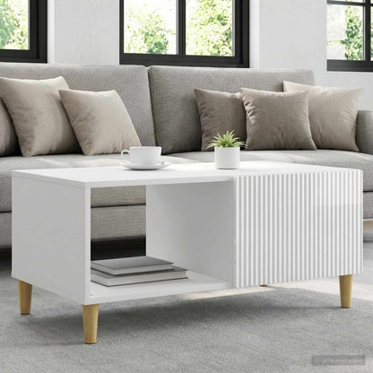 Coffee Table High Gloss White 90 x 50 x 40 cm Engineered Wood