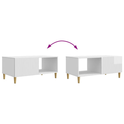 Coffee Table High Gloss White 90 x 50 x 40 cm Engineered Wood