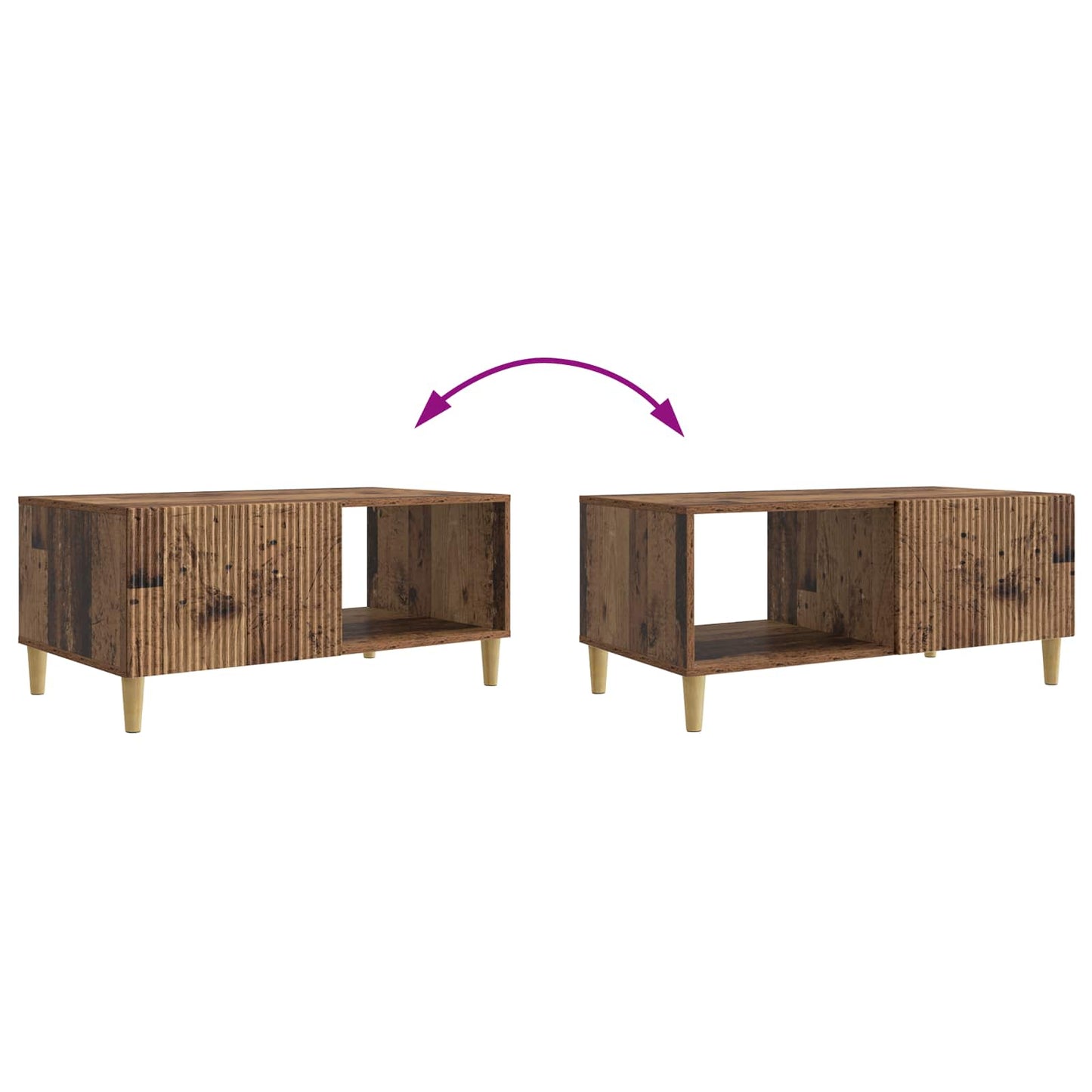 Coffee Table Old Wood 90 x 50 x 40 cm Engineered Wood