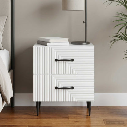Bedside Cabinet White 43 x 34.5 x 47.5 cm Engineered Wood