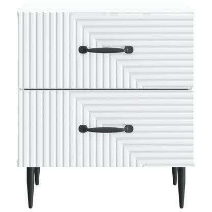 Bedside Cabinet White 43 x 34.5 x 47.5 cm Engineered Wood