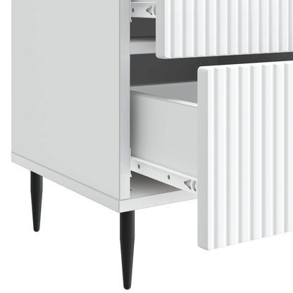Bedside Cabinet 2 pcs White 43 x 34.5 x 47.5 cm Engineered Wood