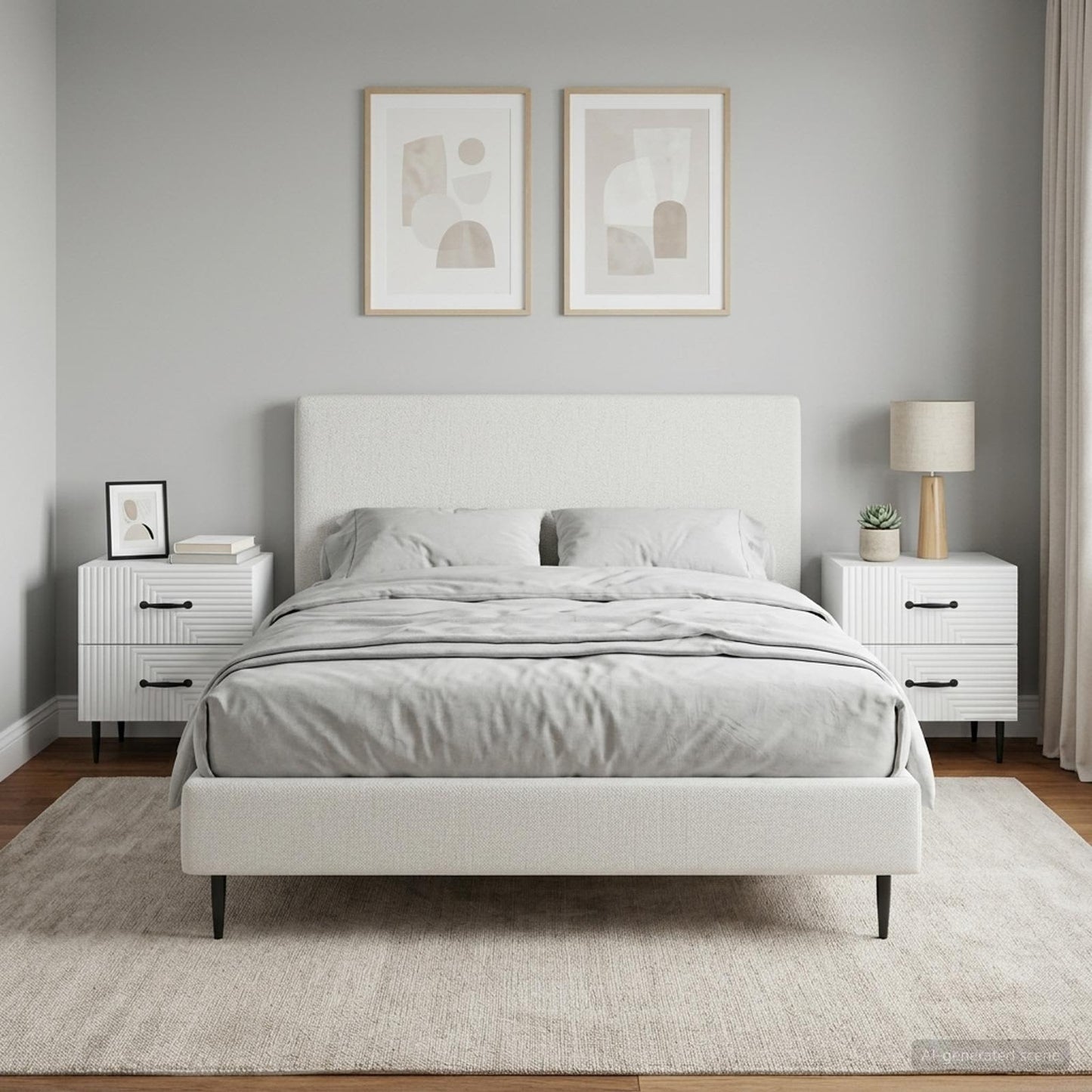 Bedside Cabinet 2 pcs White 43 x 34.5 x 47.5 cm Engineered Wood