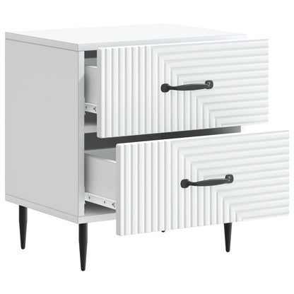 Bedside Cabinet 2 pcs White 43 x 34.5 x 47.5 cm Engineered Wood