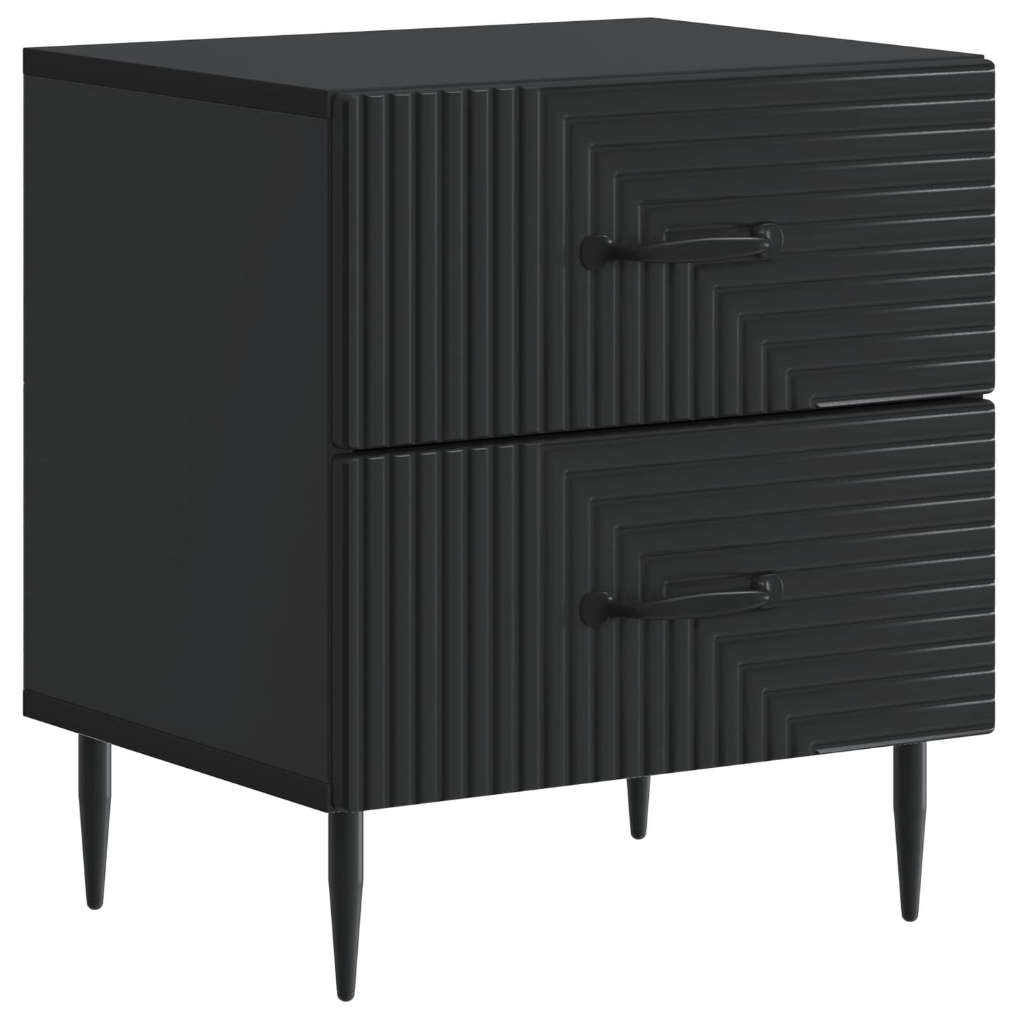 Bedside Cabinet Black 43 x 34.5 x 47.5 cm Engineered Wood