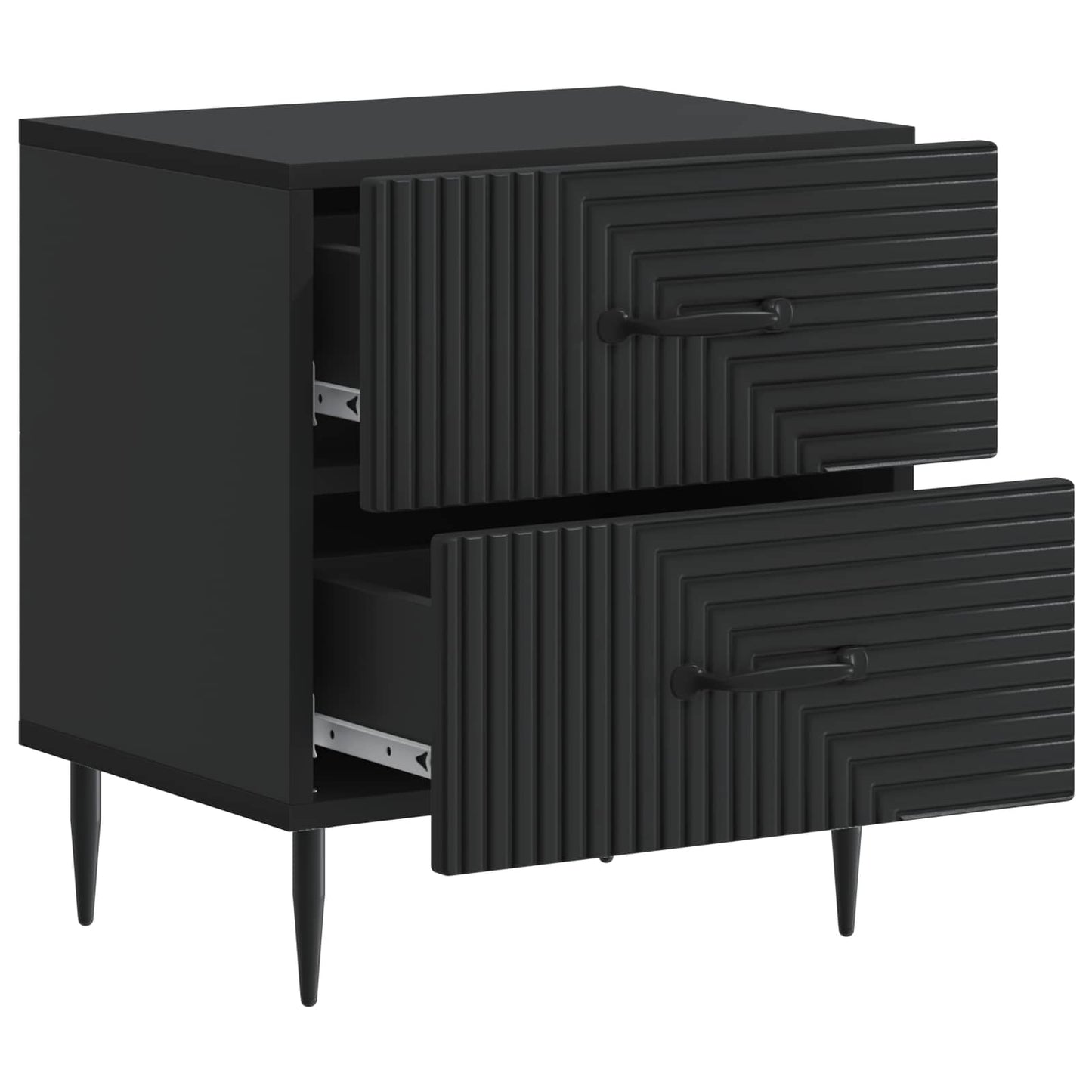 Bedside Cabinet Black 43 x 34.5 x 47.5 cm Engineered Wood